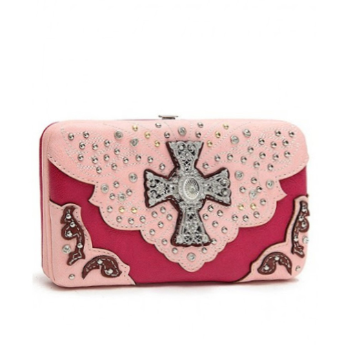 Pink Cowgirl Trendy Western Cross Wallet